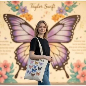 Taylor Swift The Eras Tour Tote Bag Butterfly Album Art